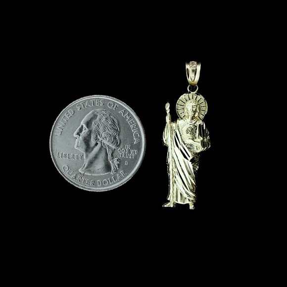 10K Real Gold Rope Chain and San Judas Saint Jude Pendant Set - Picture 3 of 10